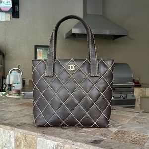 Chanel Vintage Surpique CC tote